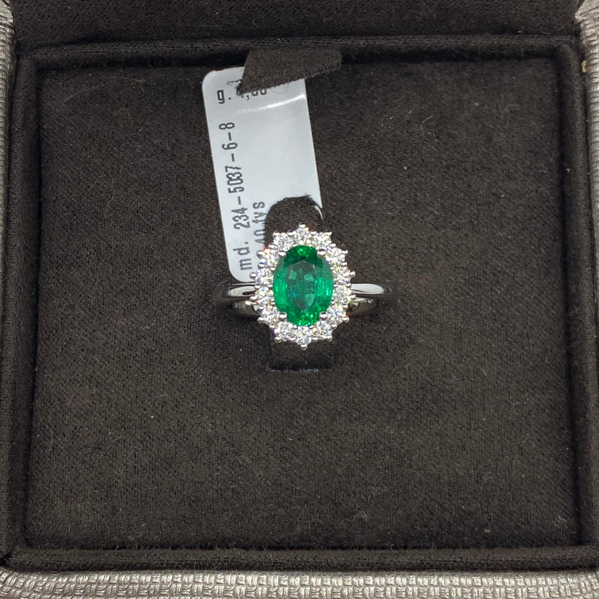 Anello Donna Crivelli con Smeraldo Ct 1.12 e Diamanti
