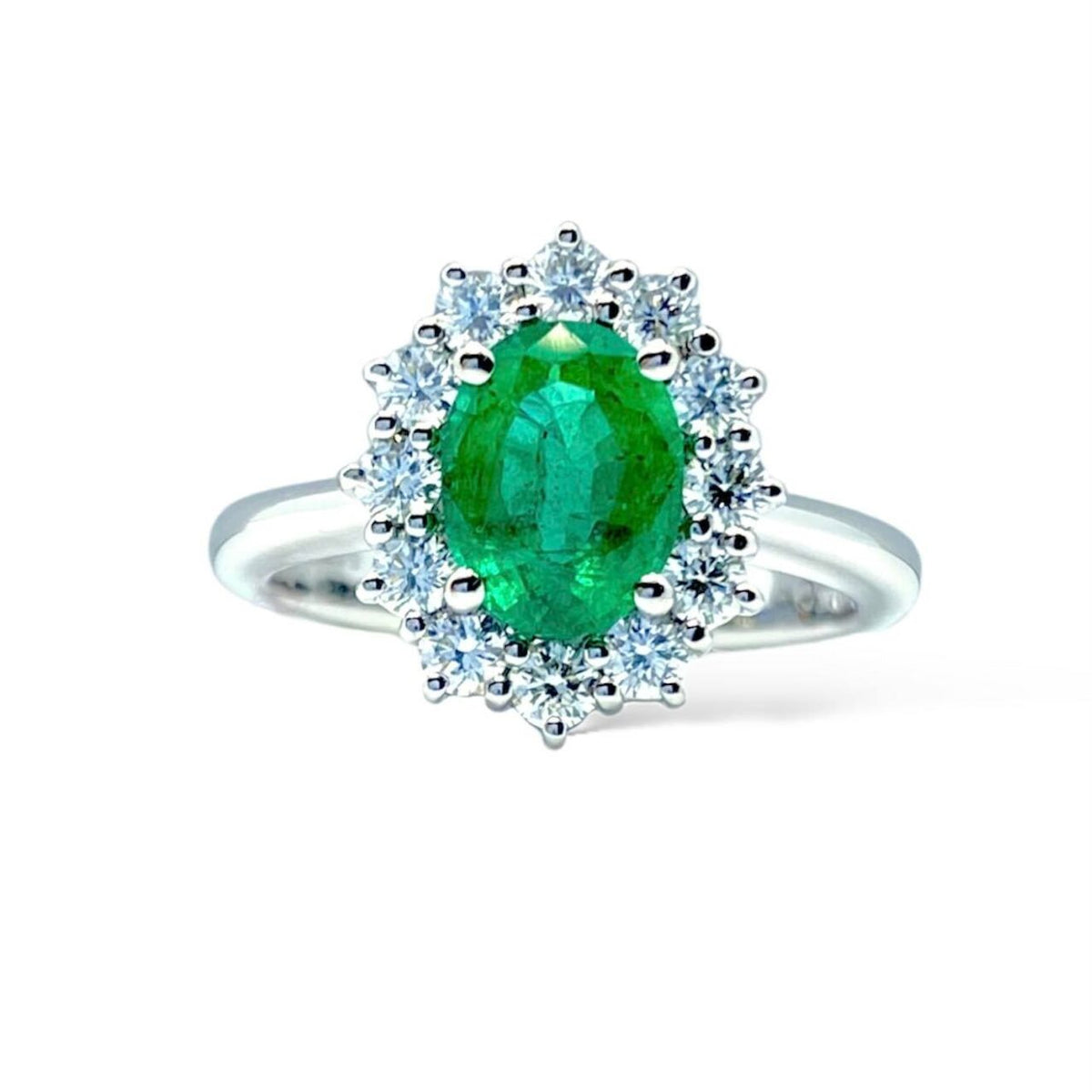 Anello Donna Crivelli con Smeraldo Ct 1.23 e Diamanti
