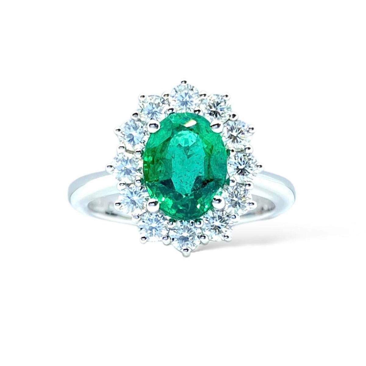 Anello Donna Crivelli con Smeraldo Ct 1.53 e Diamanti