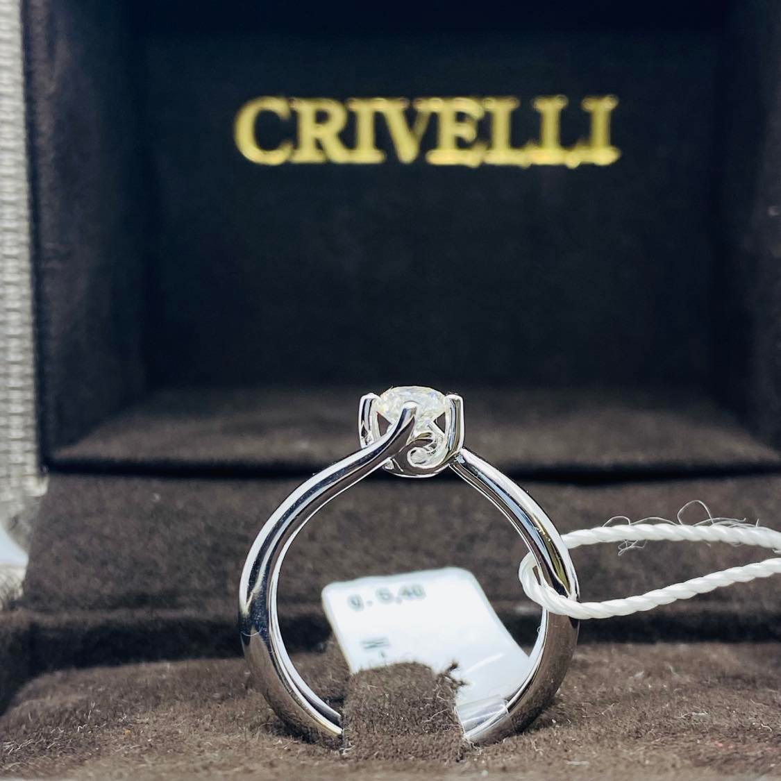 Anello Crivelli Solitario in Oro 18KT e Diamante Ct 0.45