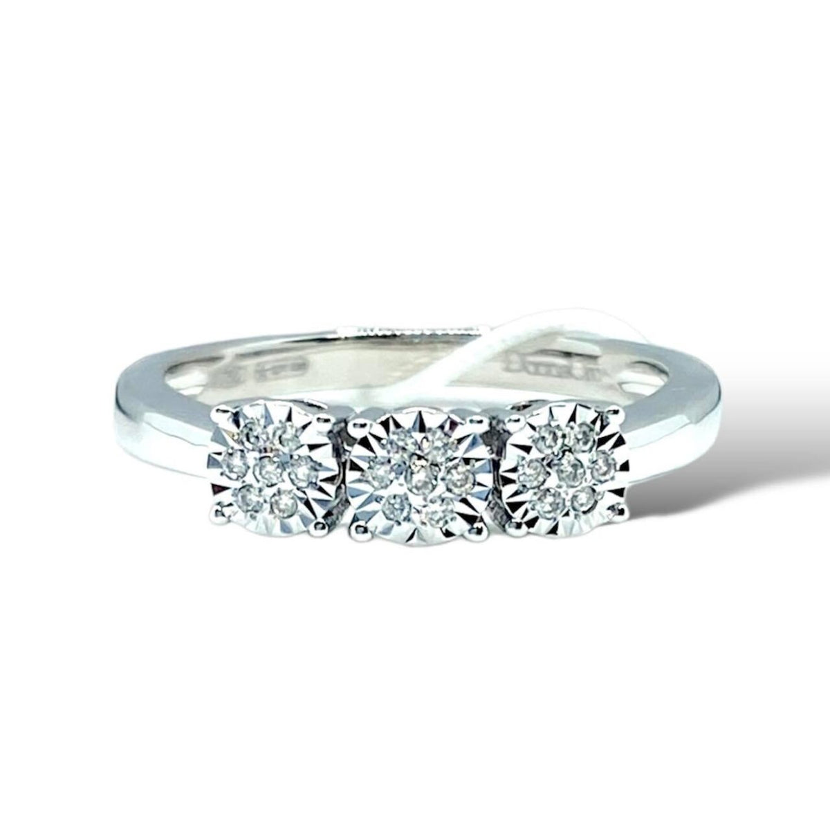 Anello Trilogy Donna Oro 18KT con Diamanti Ct 0.09