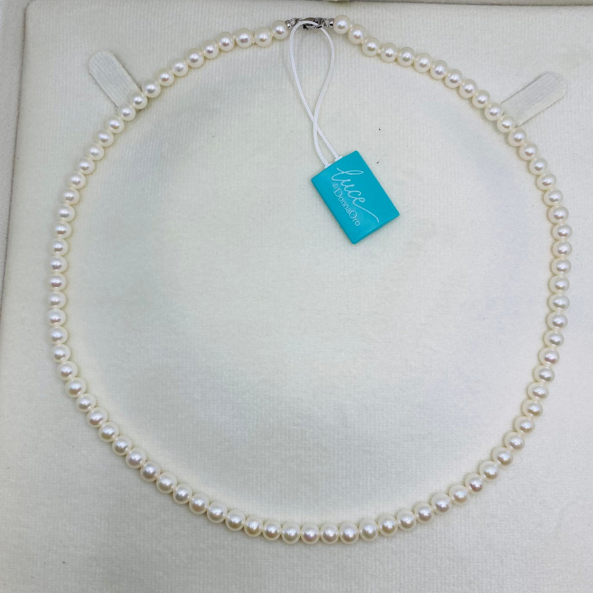 Collana Donna Oro 18KT con Perle Naturali mm 4-4,5