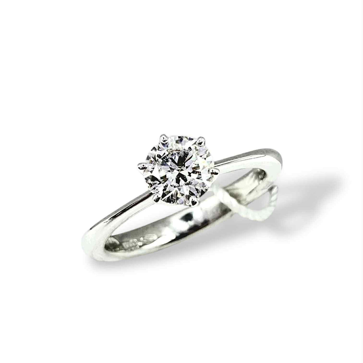 Anello Crivelli Solitario Tiffany 6 Griffe in Oro 18KT e Diamante GIA Ct 0.52