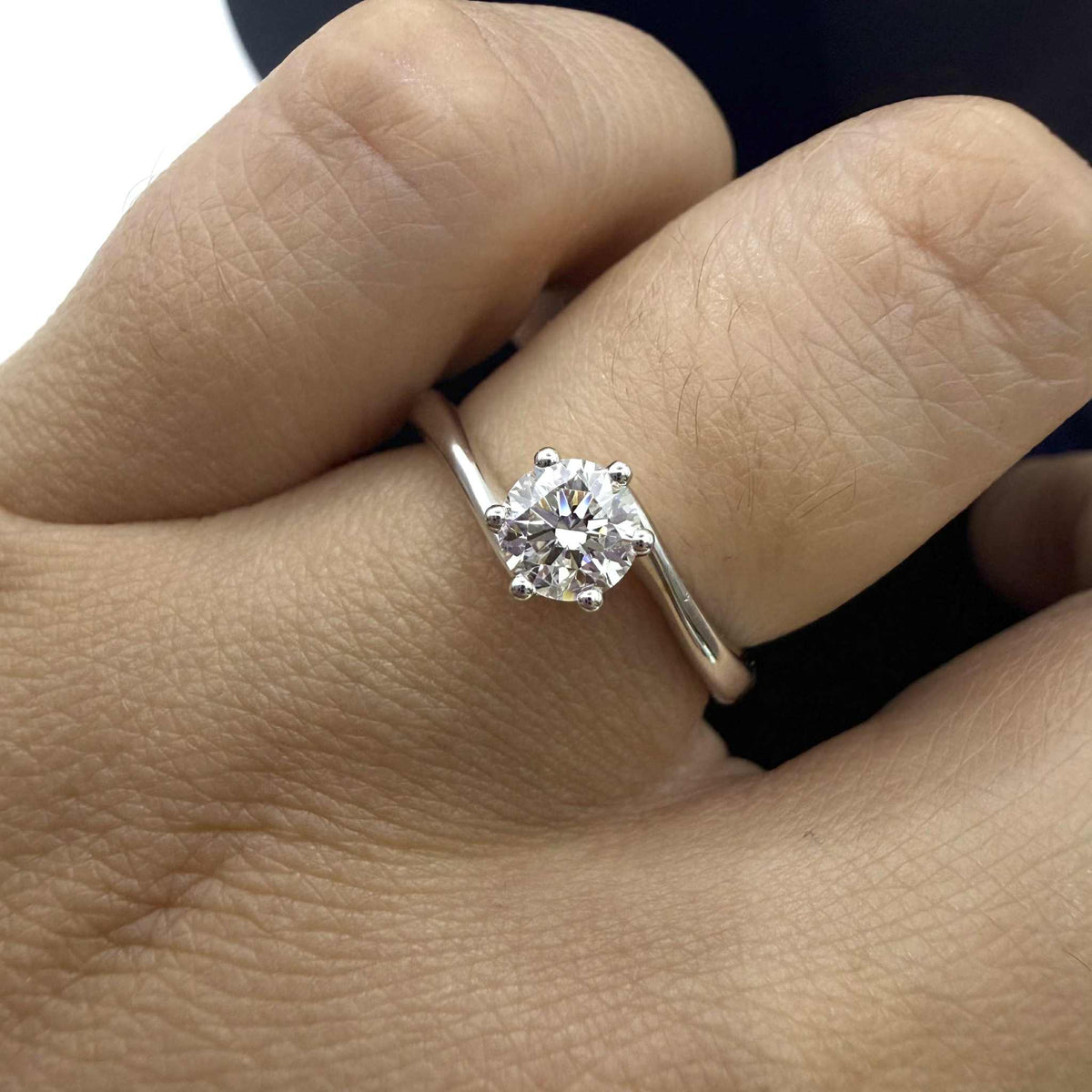 Anello Recarlo Solitario Anniversary Six con Diamanti Ct. 0.51