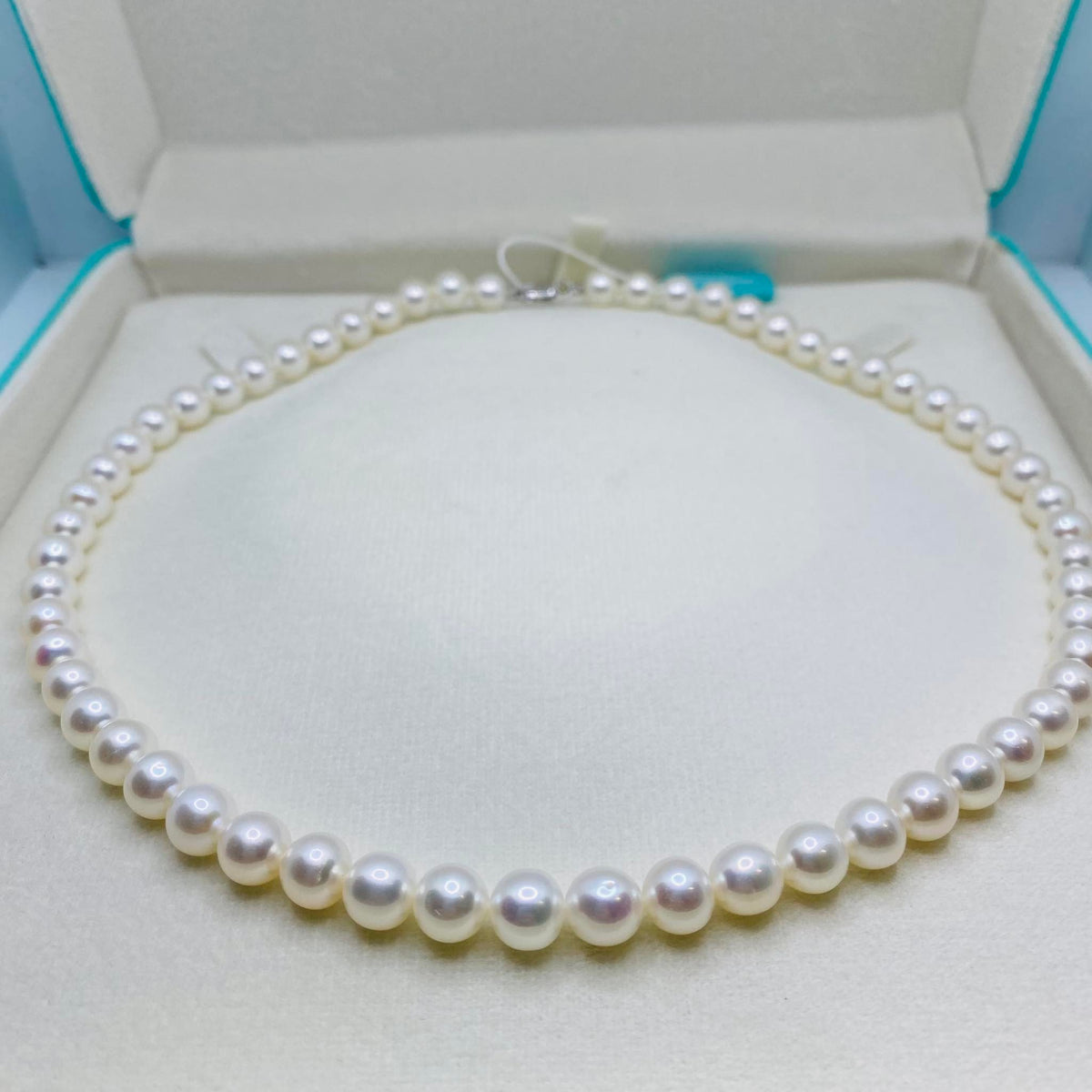 Collana Donna Oro 18KT con Perle Naturali mm 6-6,5