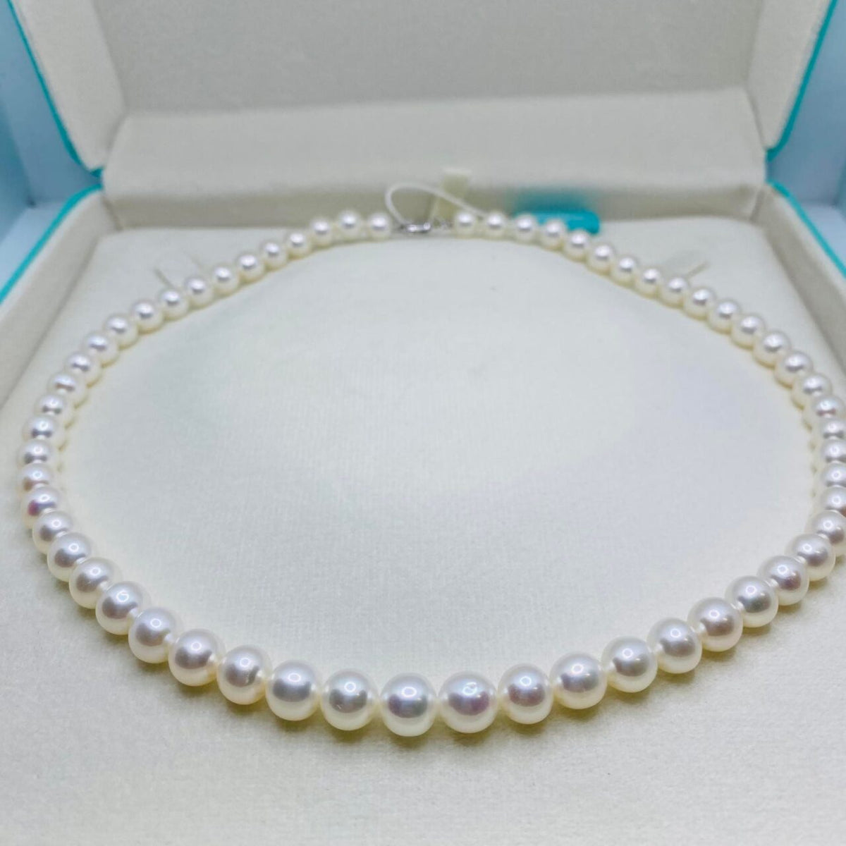 Collana Donna Oro 18KT con Perle Naturali mm 7-7,5
