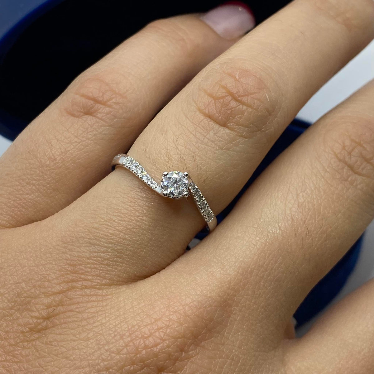 Anello Recarlo Solitario Anniversary con Diamanti Ct 0.34
