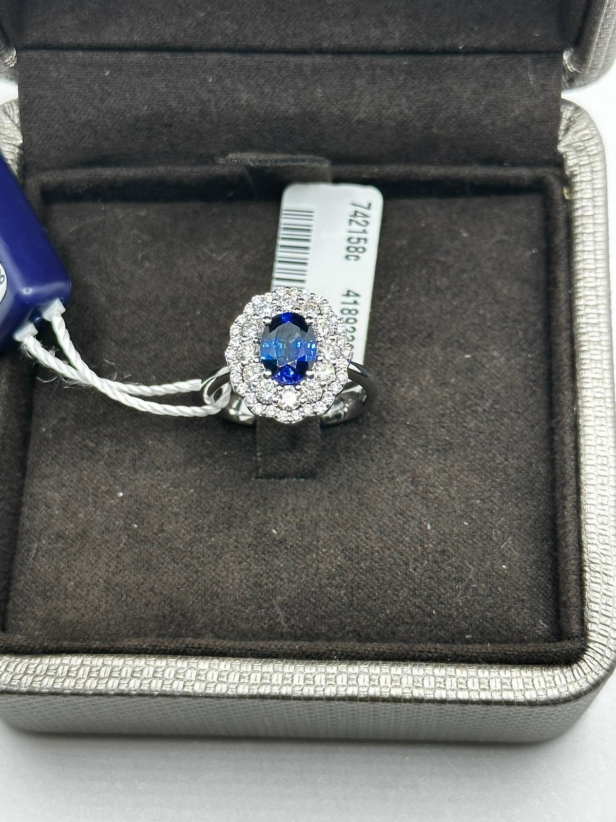 Anello Donna Crivelli con Diamanti e Zaffiro Ct. 1,54