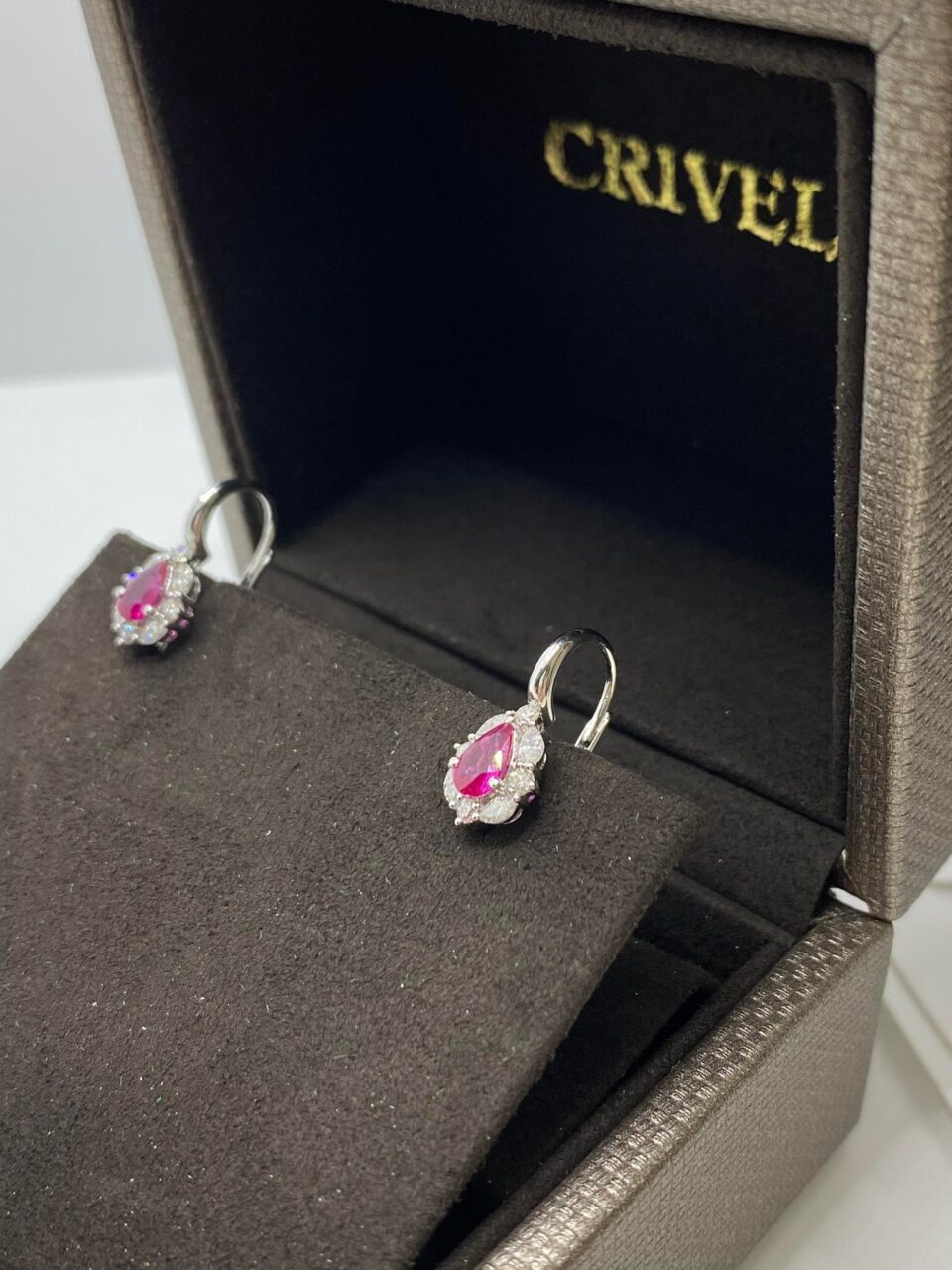 Orecchini Donna Crivelli con Rubino Ct 0,69 e Diamanti