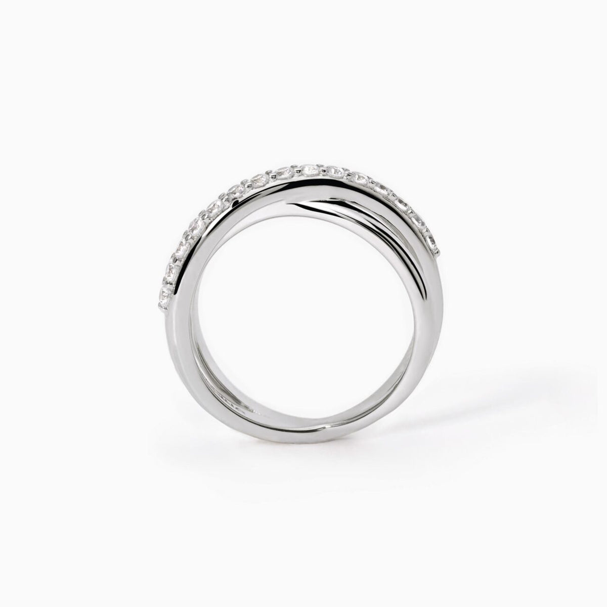 Anello Donna Mabina Incrociato in Argento con Zirconi - 523277