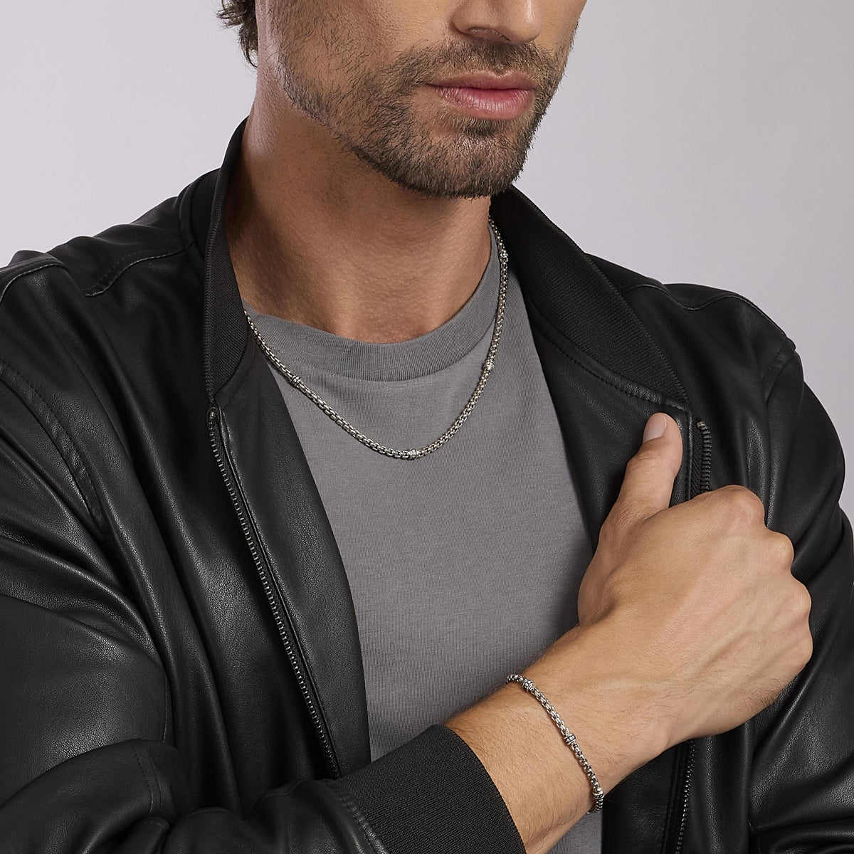 Bracciale Mabina Uomo in Argento con Zirconi Bianchi - 533627
