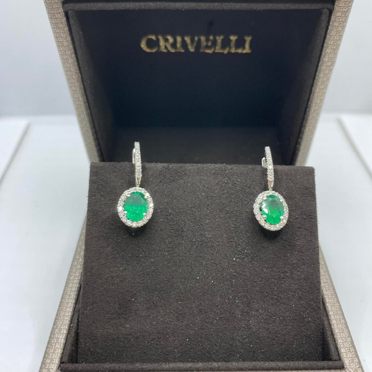 Orecchini Crivelli con Smeraldi Ct. 2,47 e Diamanti