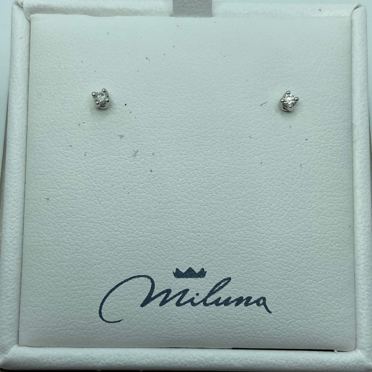 Orecchini Punto Luce Donna Miluna in Oro 18KT e Diamanti Ct. 0,05