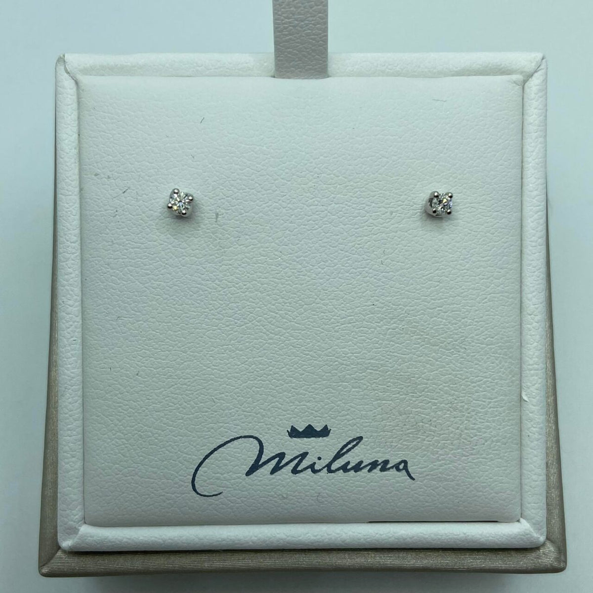 Orecchini Punto Luce Donna Miluna in Oro 18KT e Diamanti Ct. 0,10