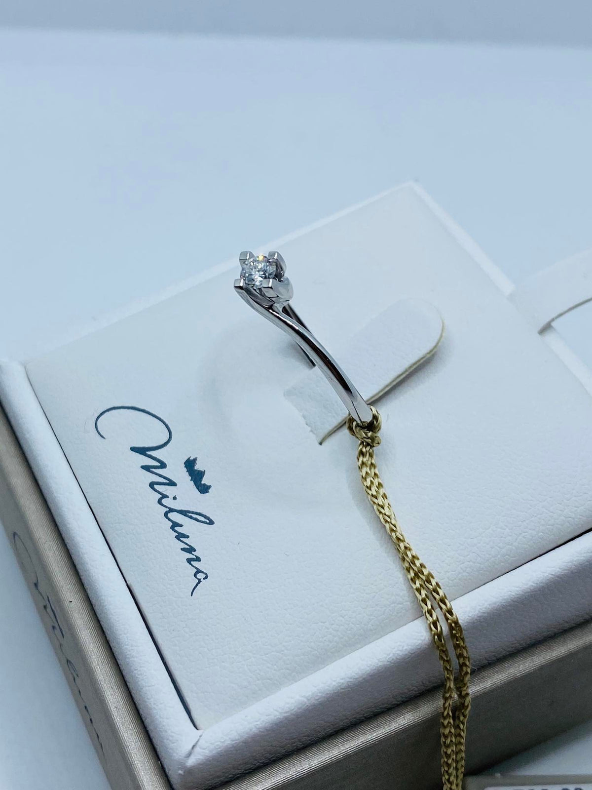Anello Solitario Donna Miluna in Oro 18KT e Diamanti Ct. 0,15