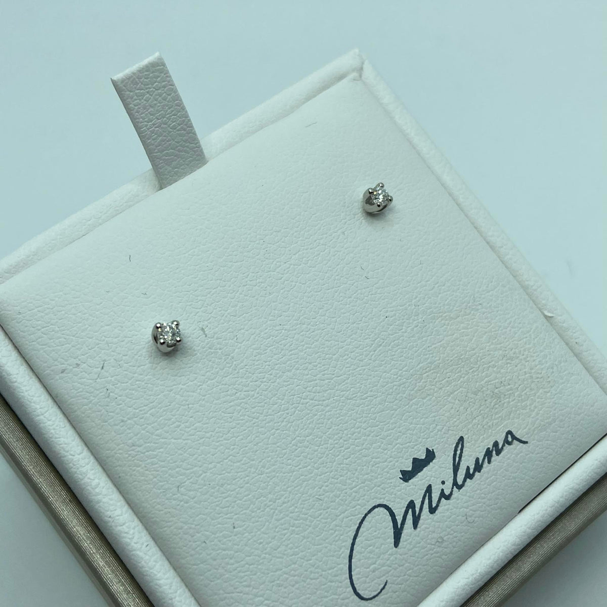 Orecchini Punto Luce Donna Miluna in Oro 18KT e Diamanti Ct. 0,10