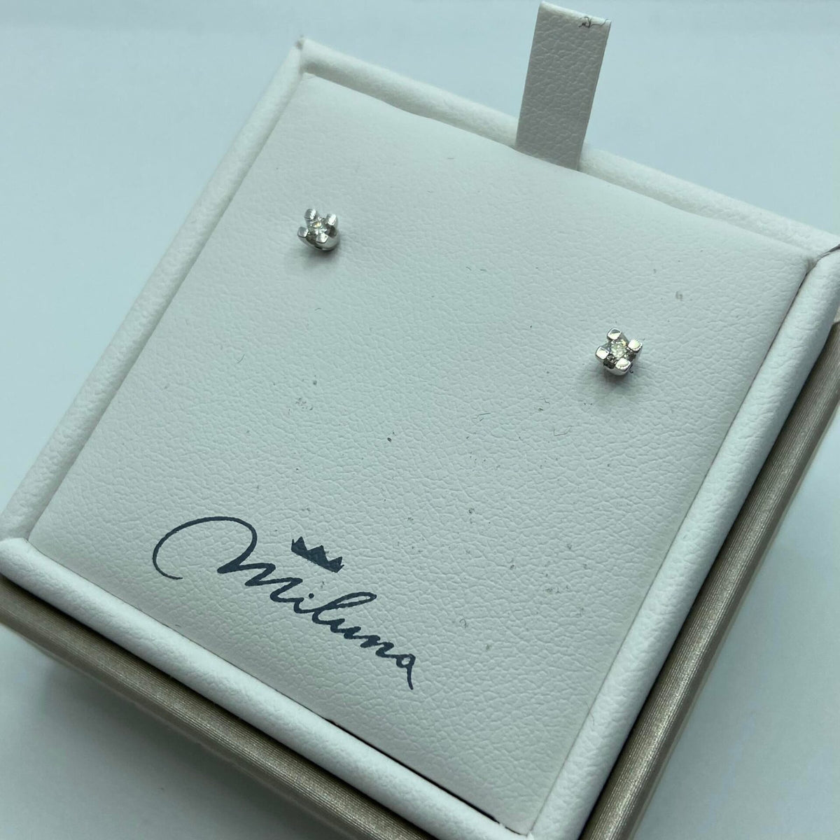 Orecchini Punto Luce Donna Miluna in Oro 18KT e Diamanti Ct. 0,07