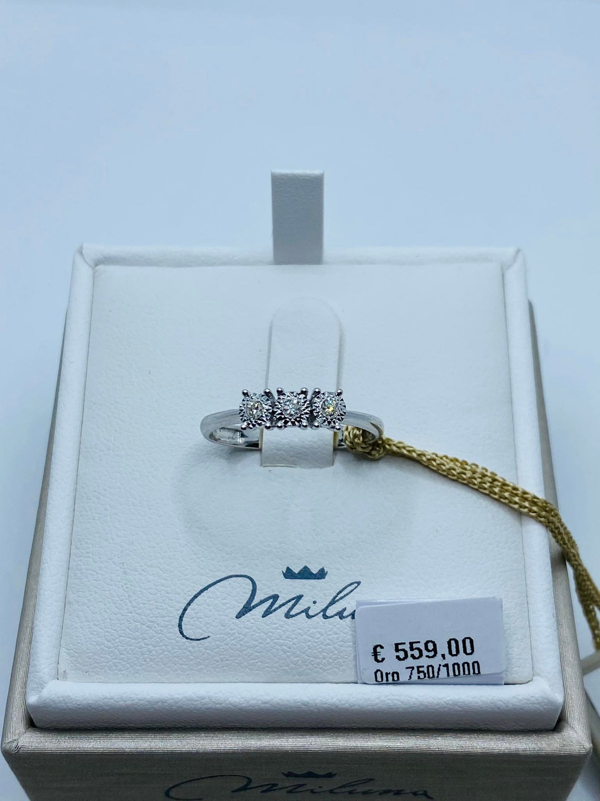 Anello Trilogy Donna Miluna in Oro 18KT e Diamanti Ct. 0,06