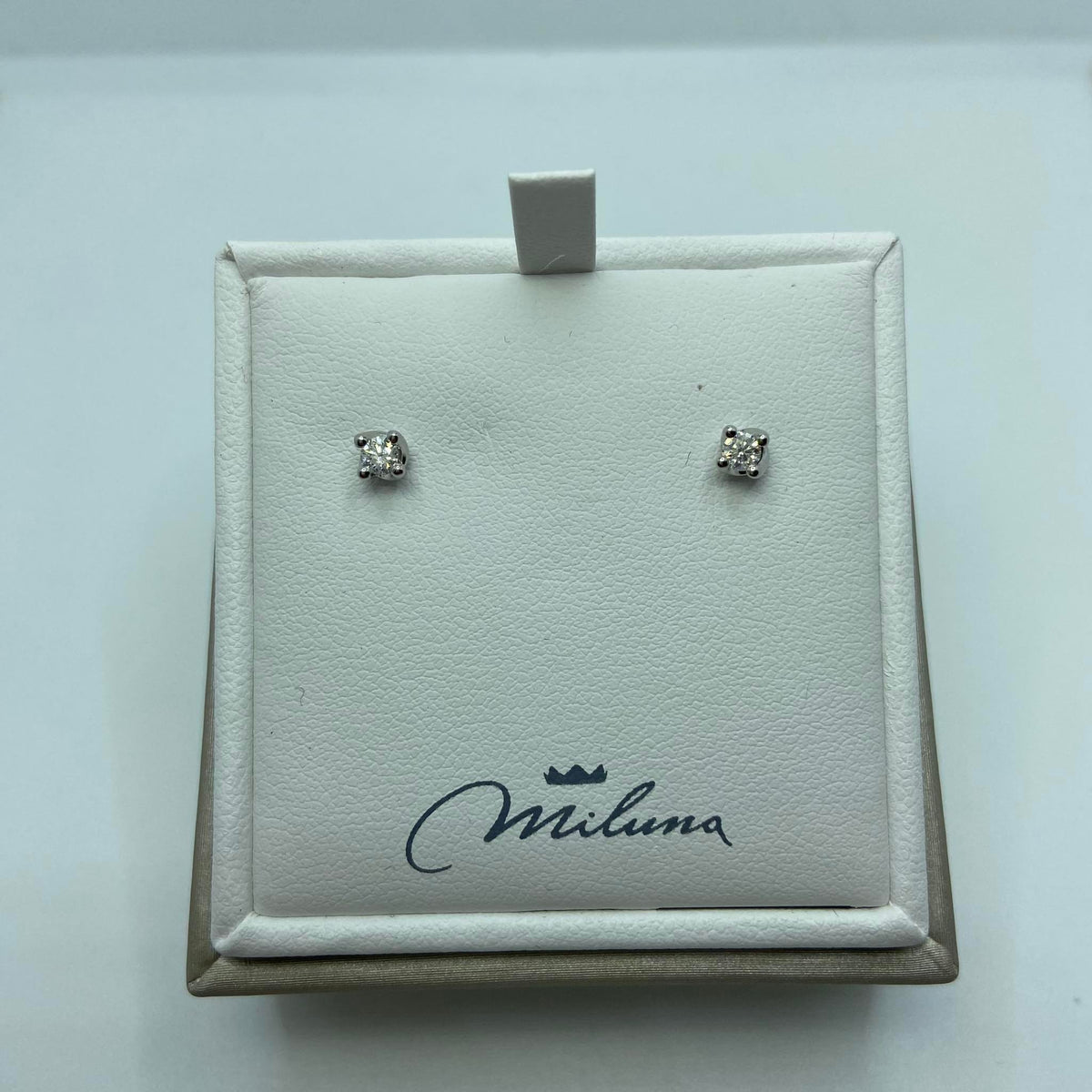 Orecchini Punto Luce Donna Miluna in Oro 18KT e Diamanti Ct. 0,18