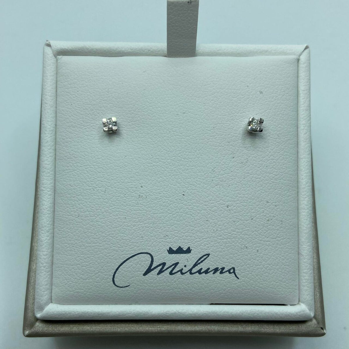 Orecchini Punto Luce Donna Miluna in Oro 18KT e Diamanti Ct. 0,07