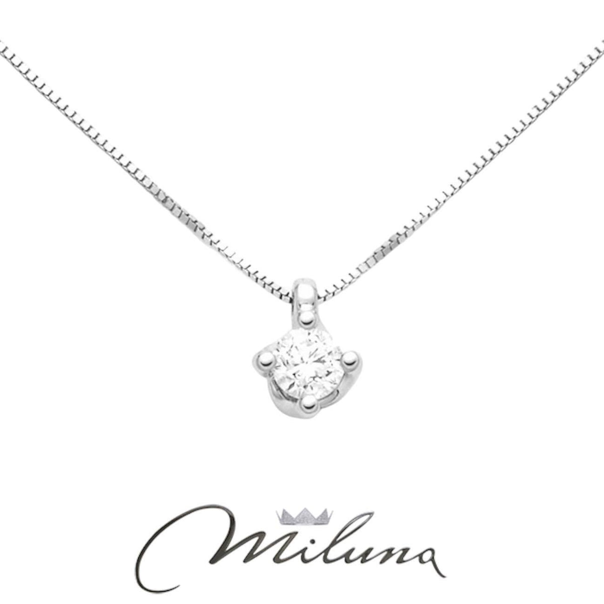 Collana Punto Luce Donna Miluna in Oro 18KT e Diamanti Ct. 0,13