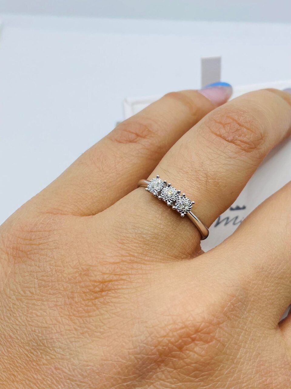 Anello Trilogy Donna Miluna in Oro 18KT e Diamanti Ct. 0,06