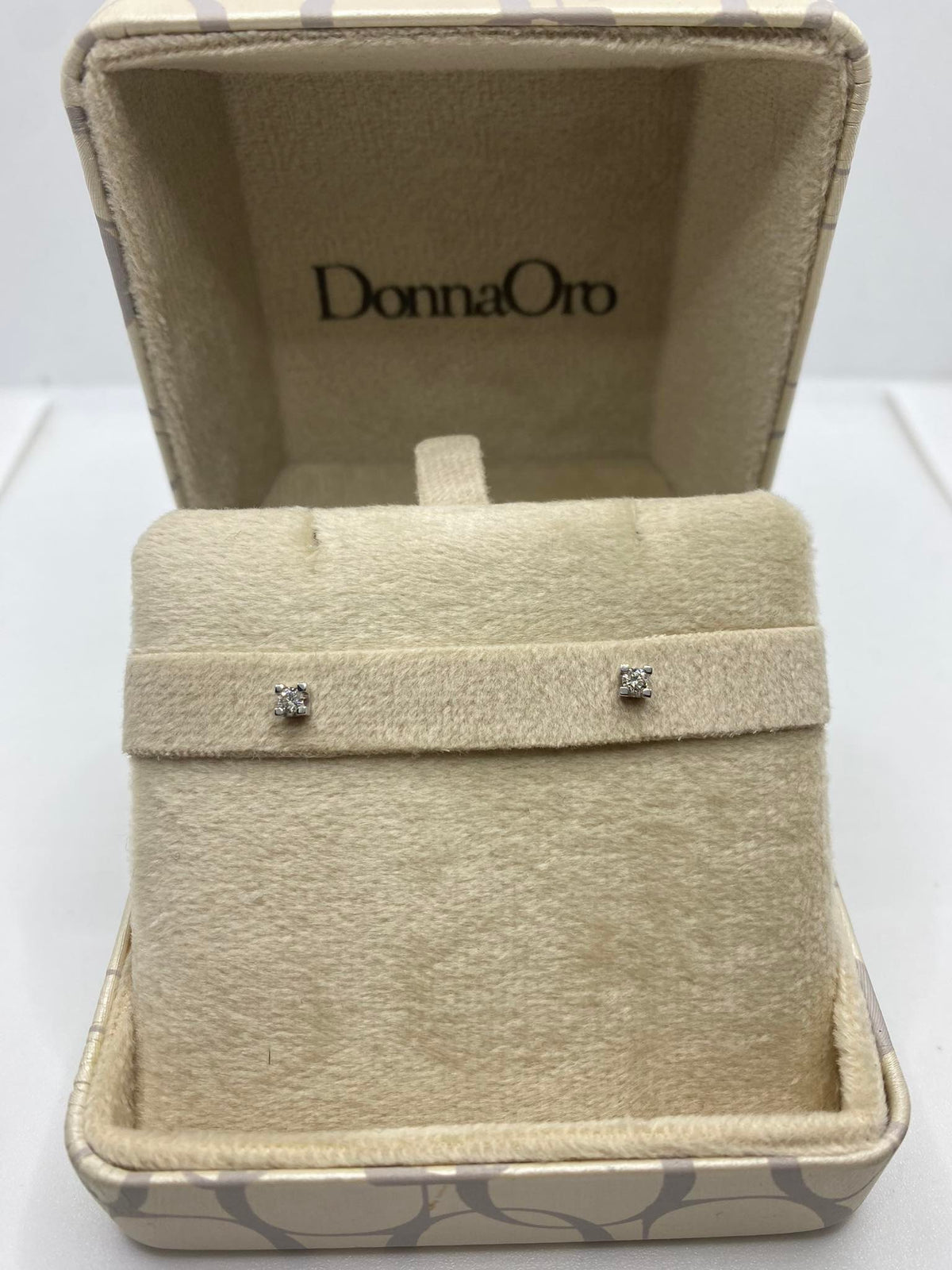 Orecchini Punto Luce Donna Oro 18KT con Diamante Ct 0.14