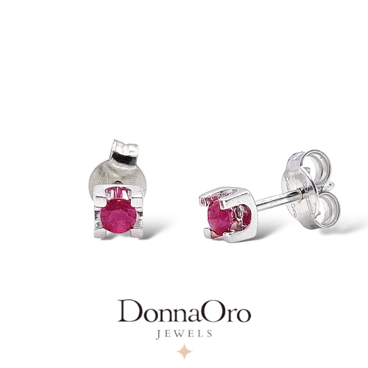 Orecchini Donna Oro 18KT con Rubini Ct 0.32