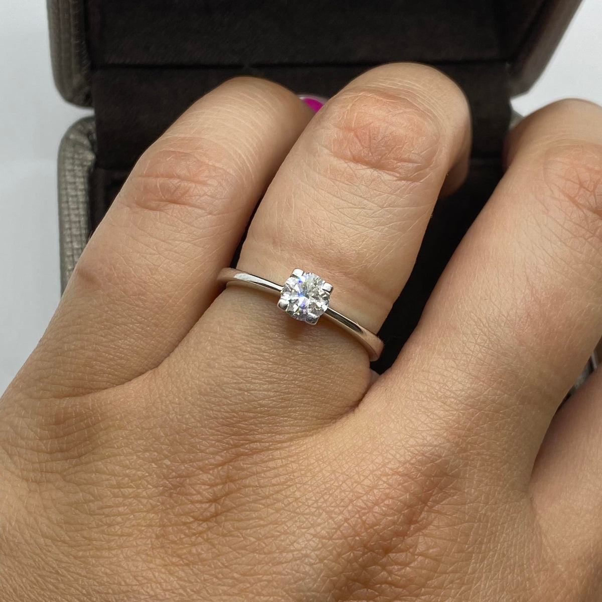 Anello Crivelli Solitario in Oro 18KT 18KT e Diamante Ct 0.50