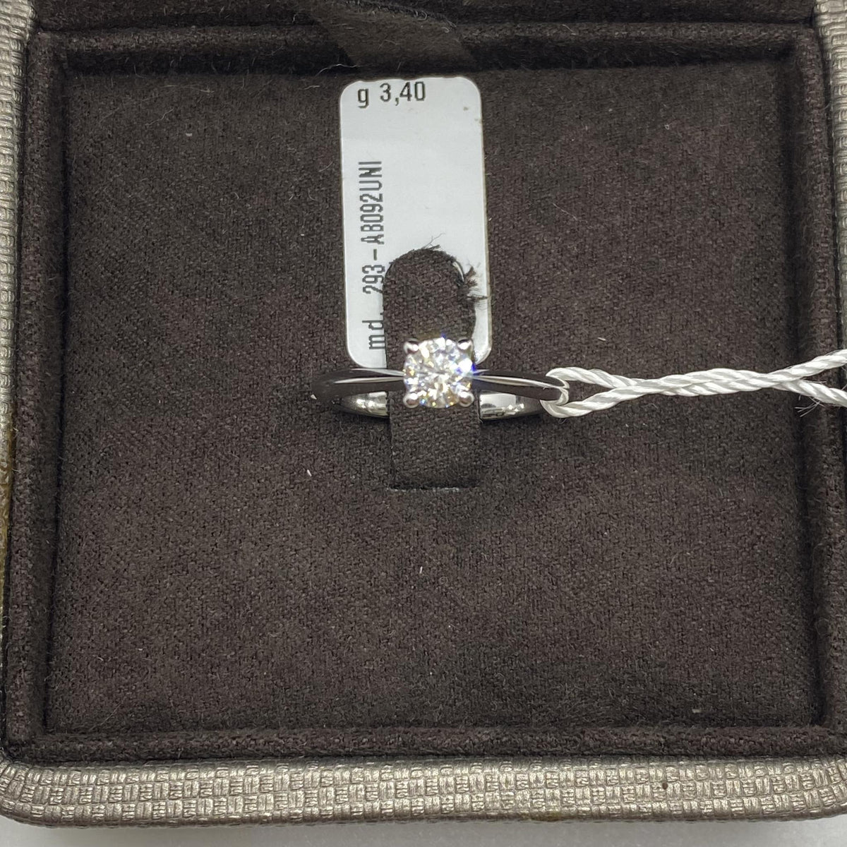 Anello Crivelli Solitario in Oro 18KT 18KT e Diamante Ct 0.46