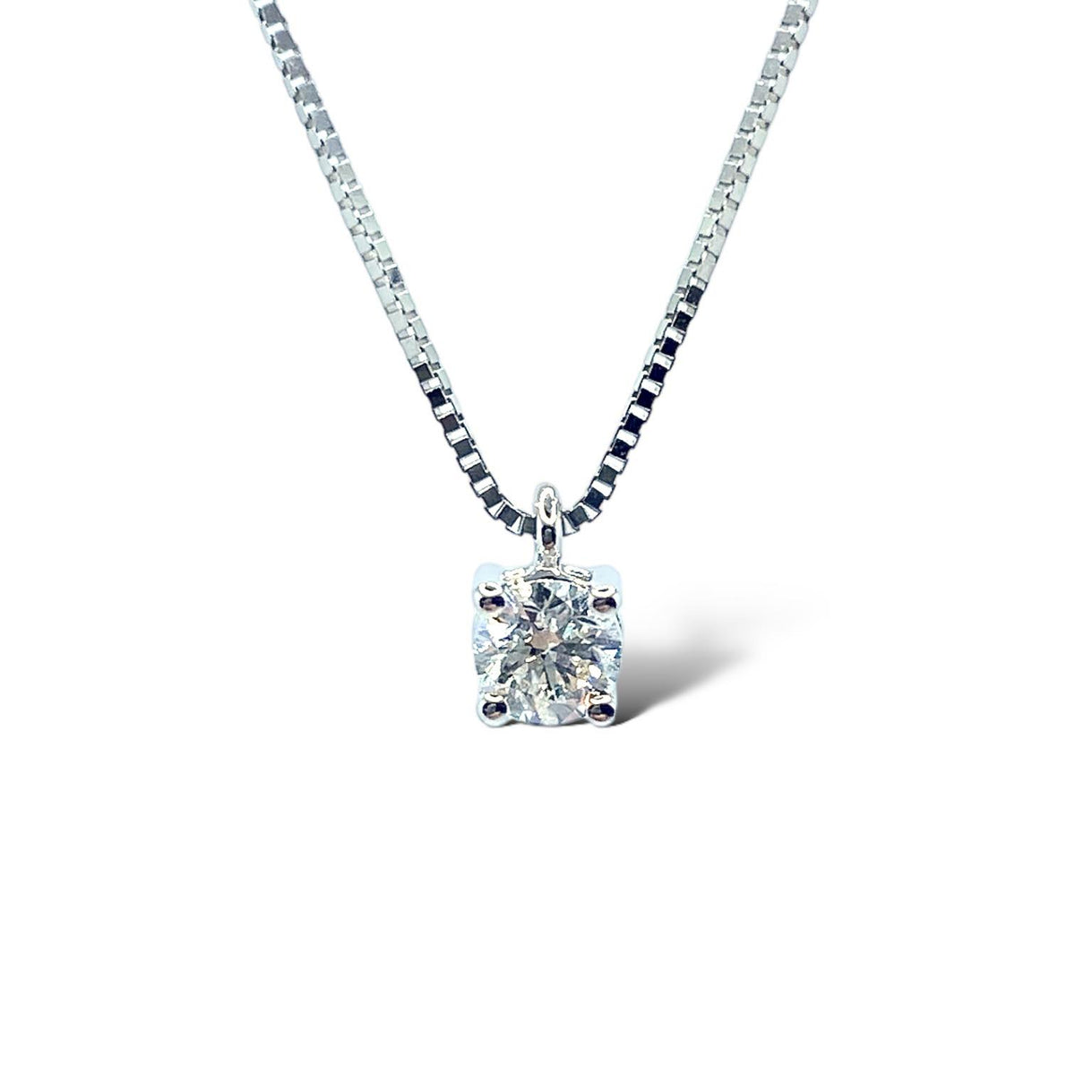 Collana Punto Luce Donna Oro 18KT con Diamante Ct 0.24