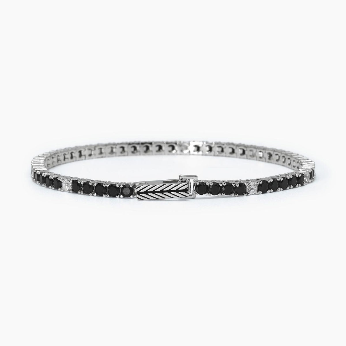 Bracciale Tennis Mabina Uomo in Argento e Zirconi
