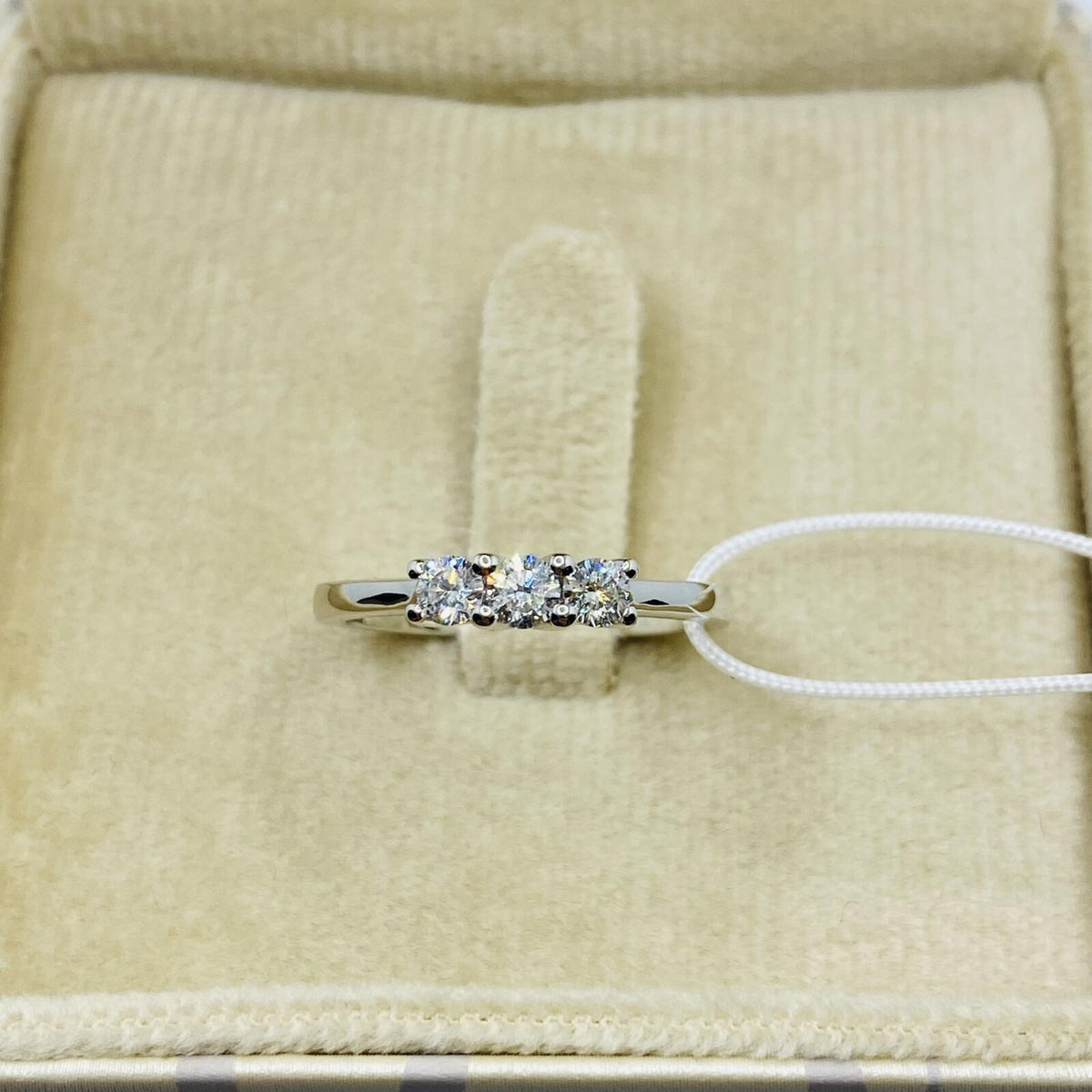 Anello Trilogy Donna Oro 18KT con Diamanti Ct. 0,35