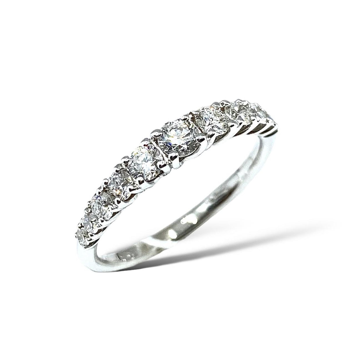 Anello Veretta a Scalare Donna Oro 18KT con Diamanti Ct. 0,82