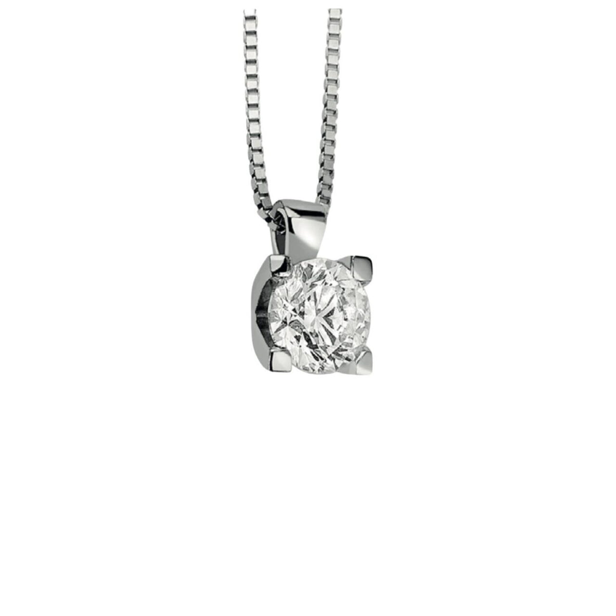 Collana Punto Luce Donna Oro 18KT con Diamante Ct 0.18