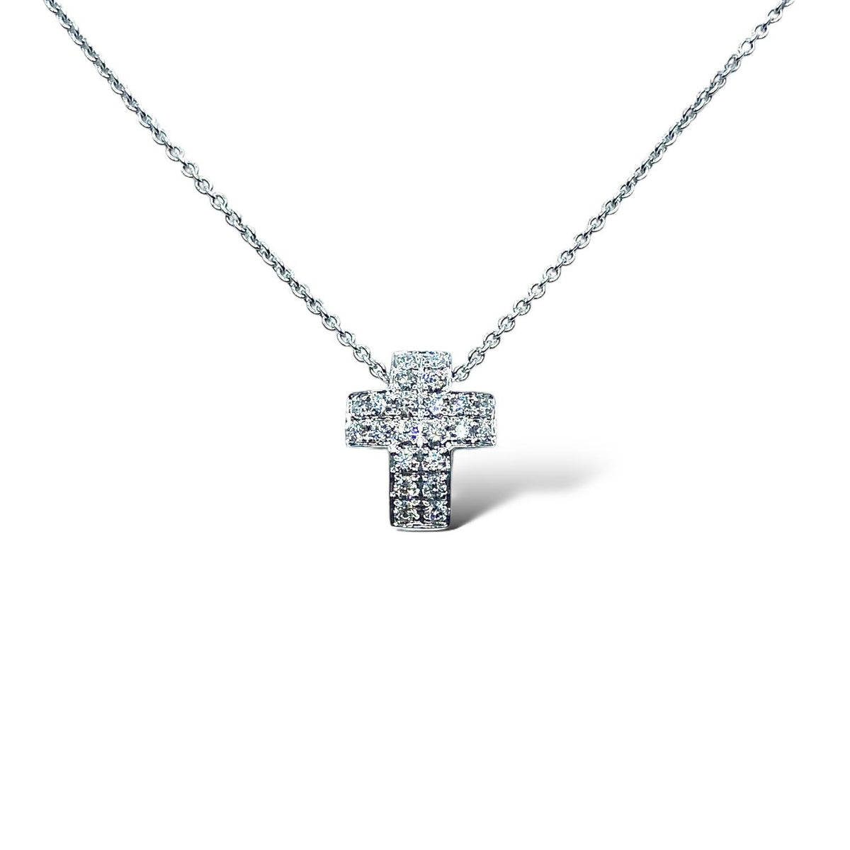 Collana Crivelli con Croce in Oro 18KT 18KT e Diamanti