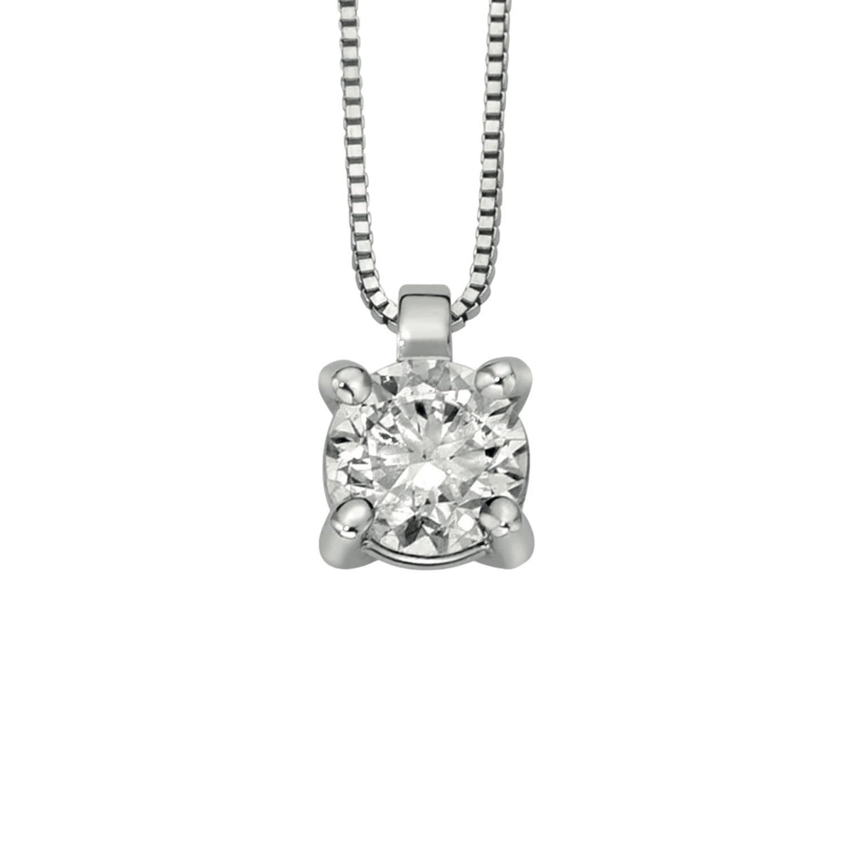 Collana Punto Luce Donna Oro 18KT con Diamante Ct 0.18
