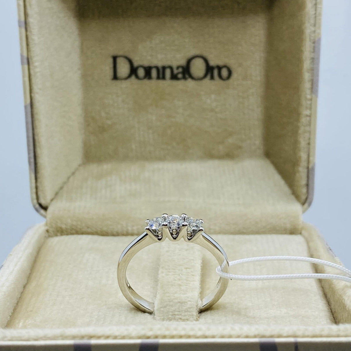 Anello Trilogy Donna Oro 18KT con Diamanti Ct. 0,35
