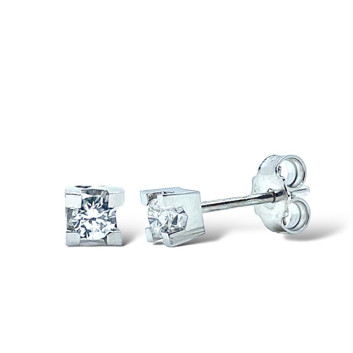 Orecchini Punto Luce Pg Gioielli con Diamanti Ct. 0,12