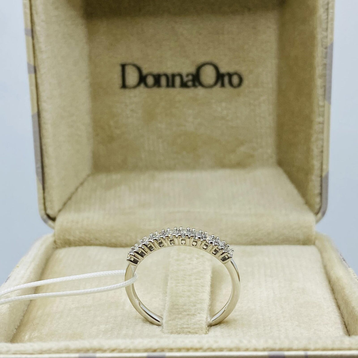 Anello Veretta a Dieci Donna Oro 18KT con Diamanti Ct. 0,30