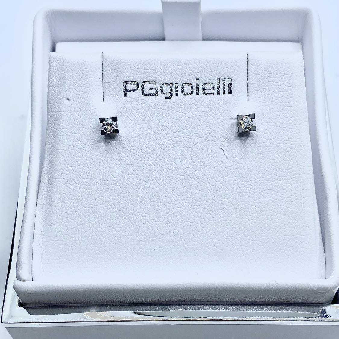Orecchini Punto Luce Pg Gioielli con Diamanti Ct. 0,12