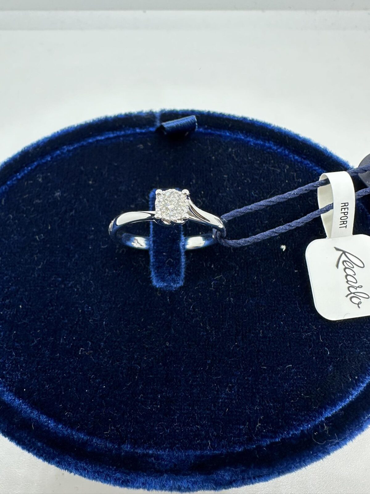 Anello Donna Solitario Recarlo Nodo D'amore con Diamanti Ct. 0.10