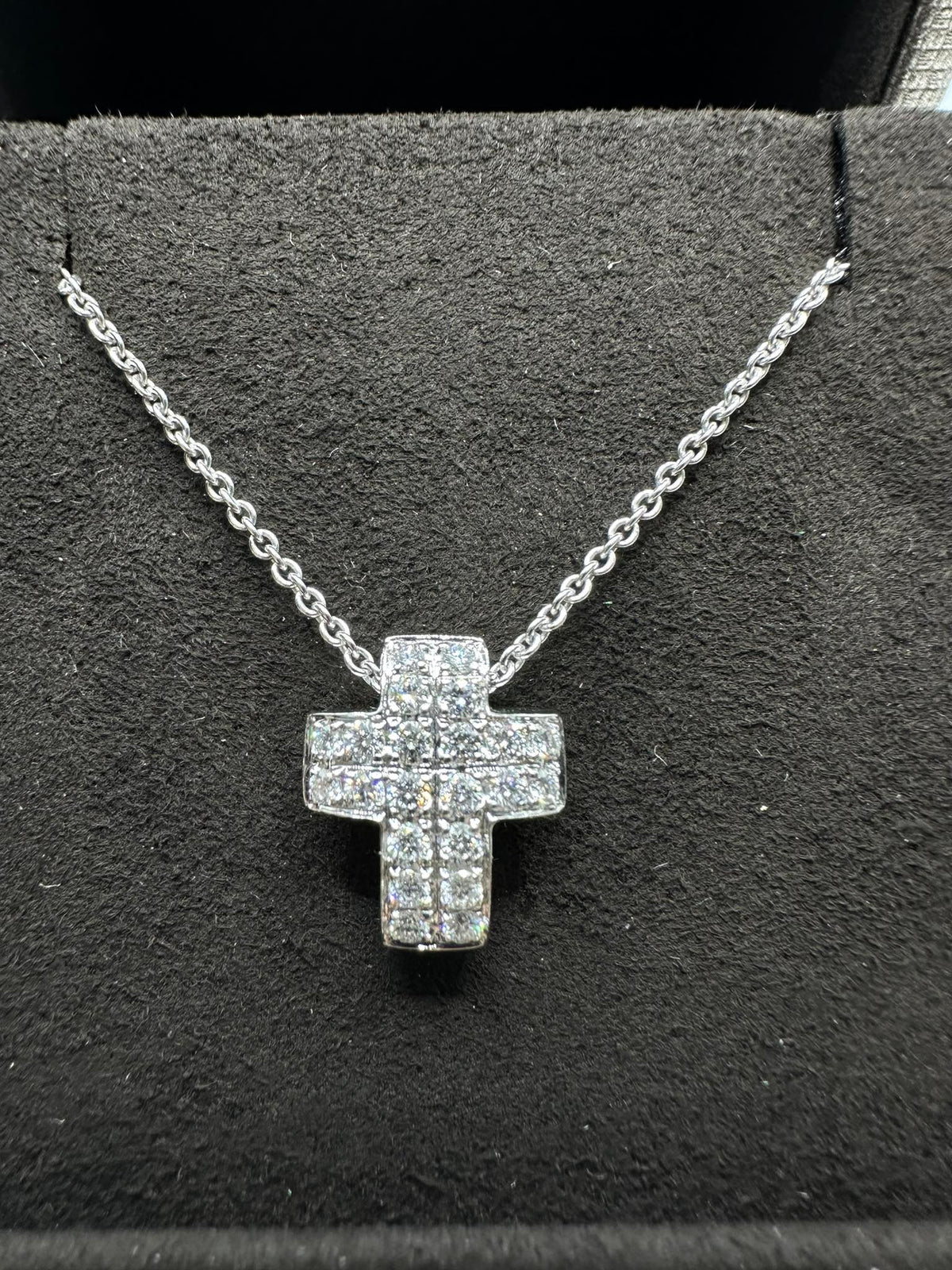 Collana Crivelli con Croce in Oro 18KT 18KT e Diamanti