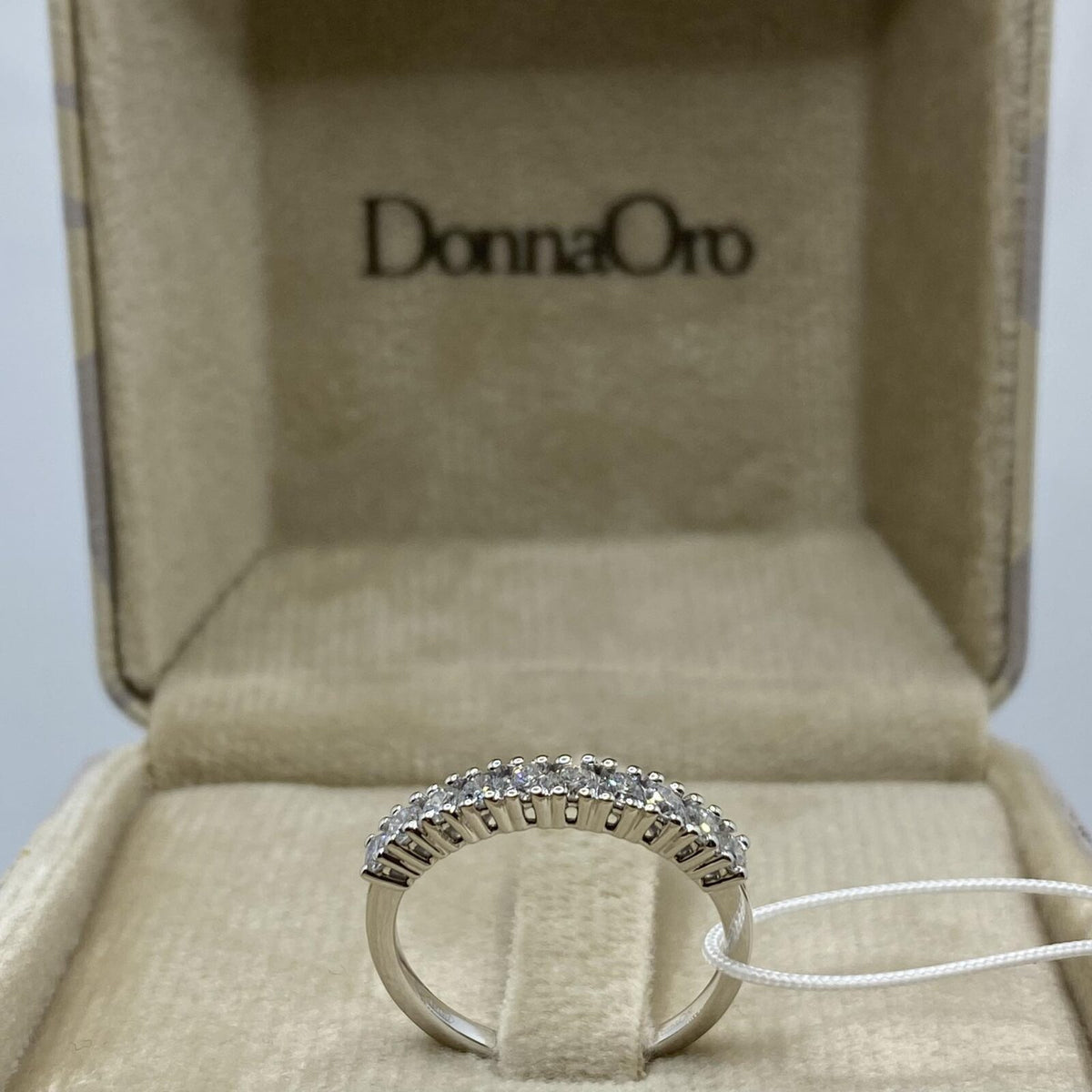 Anello Veretta a Dieci Donna Oro 18KT con Diamanti Ct. 0,50