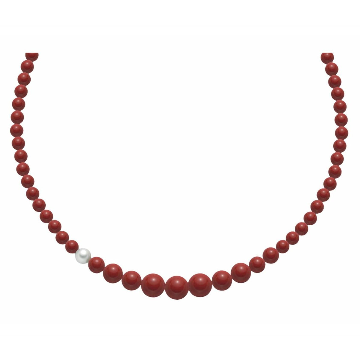 Collana Donna Miluna in Argento con Corallo Rosso e Perle