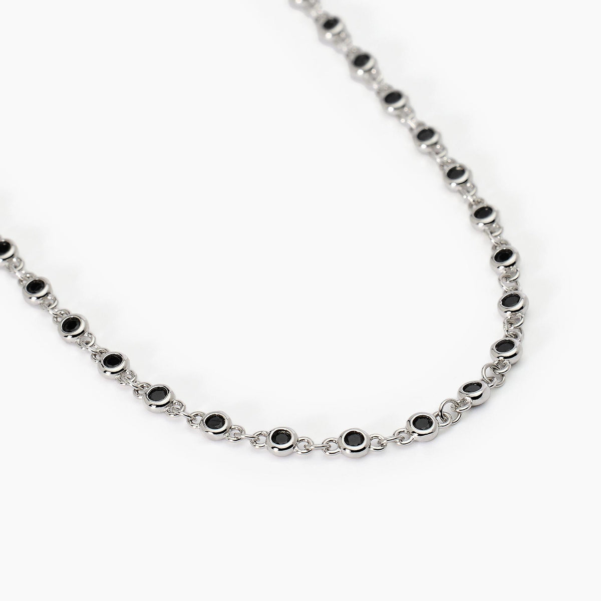 Collana Uomo Mabina in Argento con Zirconi Neri -Skyline- 553580