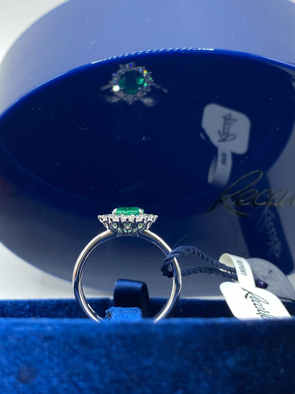 Anello Recarlo con Diamanti e Smeraldo Ct 1,10