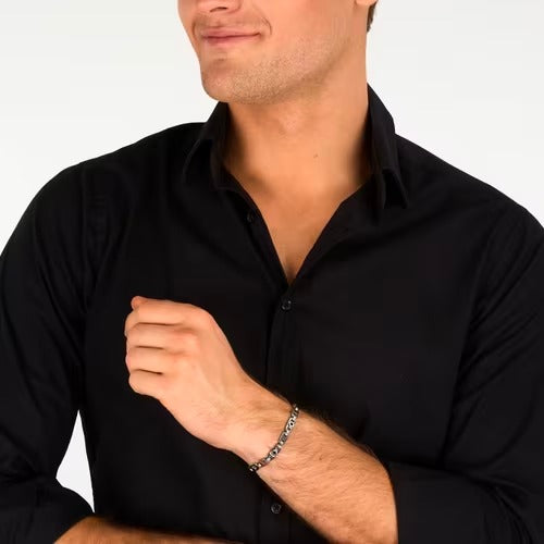 Bracciale Uomo Morellato Motown in Acciaio e Zirconi Neri