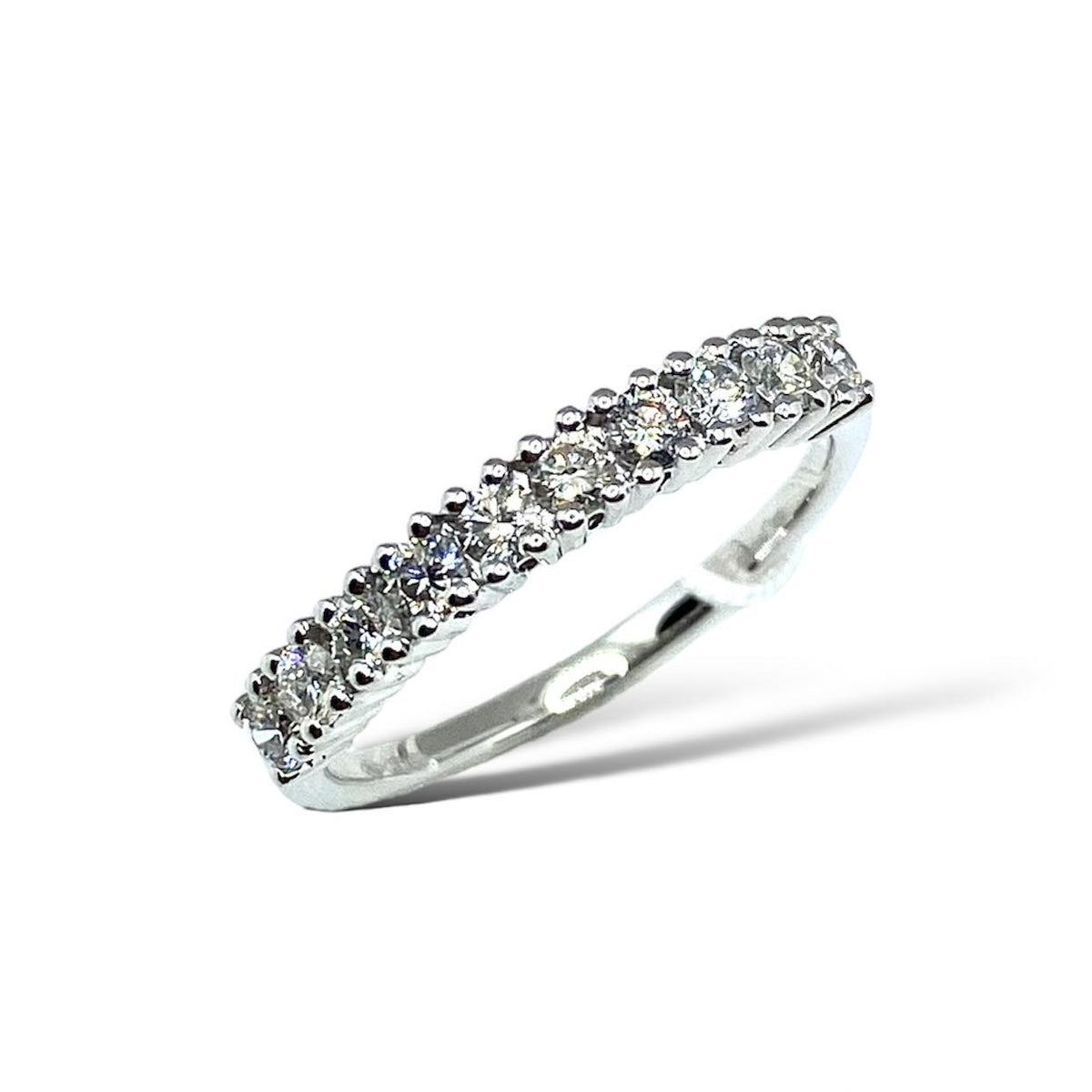 Anello Veretta a Dieci Donna Oro 18KT con Diamanti Ct. 0,50
