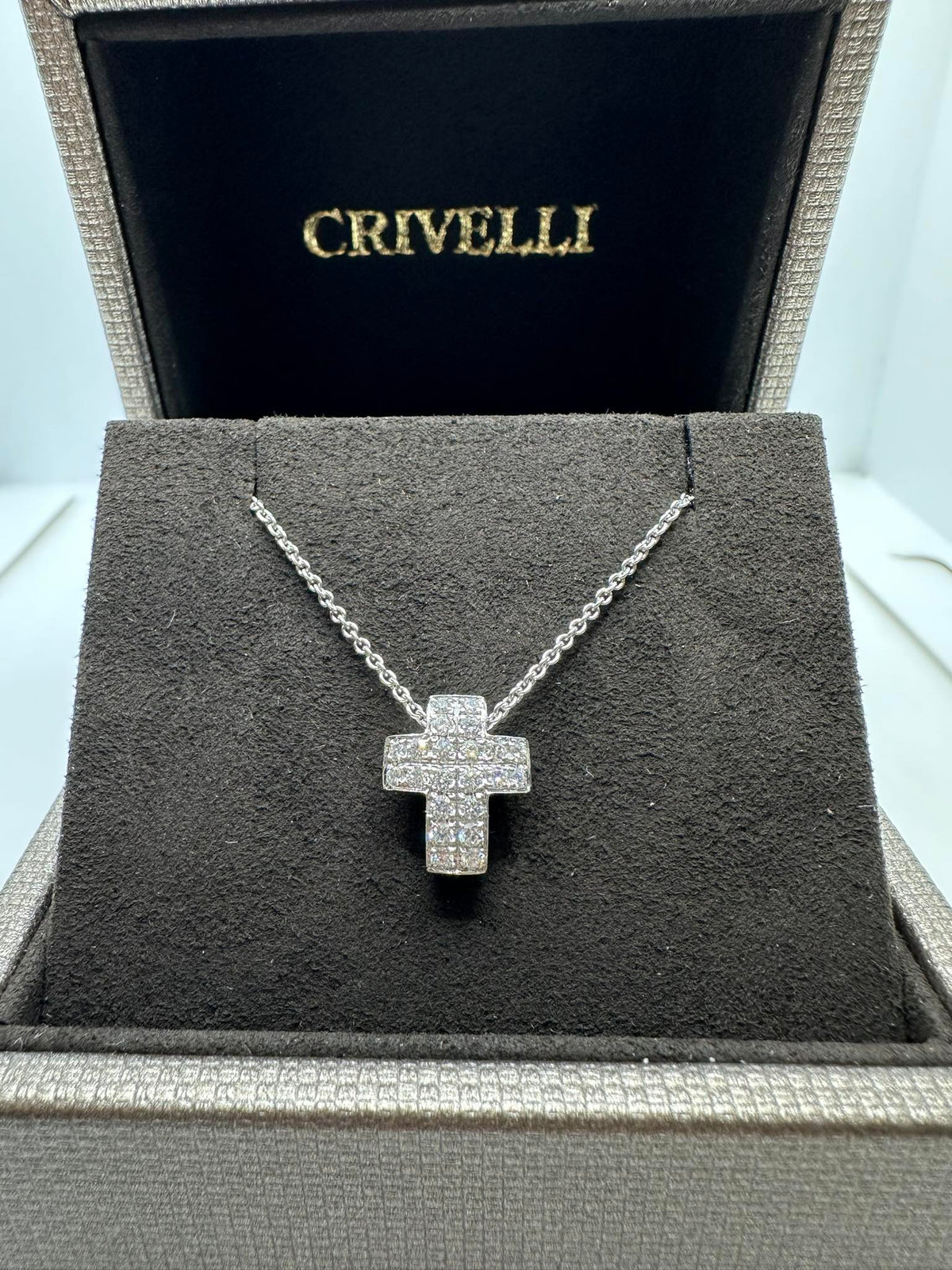 Collana Crivelli con Croce in Oro 18KT 18KT e Diamanti